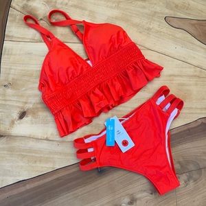 NEW CUPSHE dark orange tankini